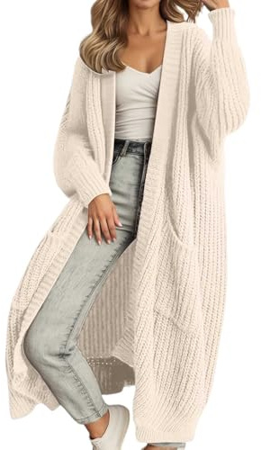 Cardigan Femme Veste En Tricot Gilet Trachtenjacke Pullover Long En Tricot Surdimensionné Pour Femme, Manteau En Tricot Avec Devant Ouvert, Décontracté, Lâche, /Hiver, Vêtement De Détente, Vêtement