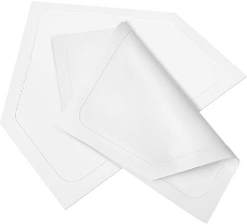 2 Stück Baseball Home Plates Trainingsplatten Rutschfest Wetterfest | Hochdichtes Tpe, Weiße Bodenmarkierungen für Pitcher, Baseball und Softball Training zu Hause, Kompakt Verstaubar