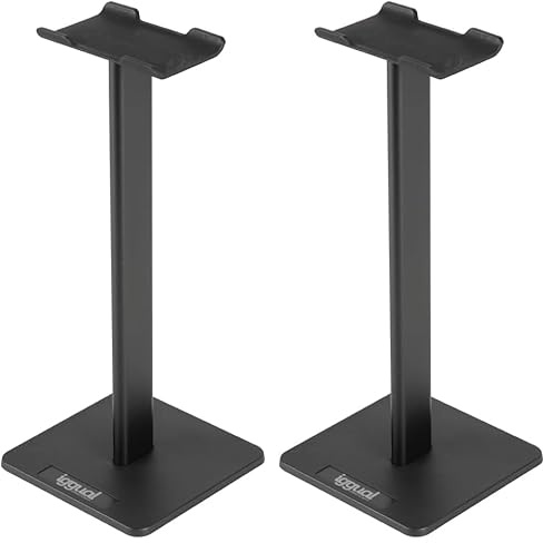 iggual - Support pour écouteurs | Compatible avec Tout Type d'écouteurs - Couleur Noire - Dimensions 22 x 9,5 x 9,5 cm (Lot de 2)