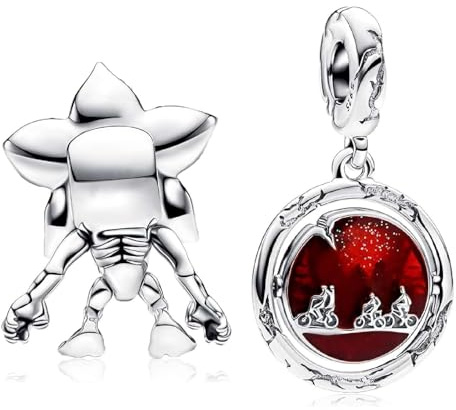 MSPOVOF Flowe mangeuse d'hommes & Monde des ombres lumineux Charm, S925 perle en argent sterling, pour bracelets et colliers, pour les femmes cadeau de bijoux