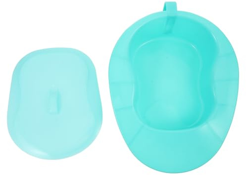 HONMEET Tragbare Bettpfanne mit Deckel Große Bettschüssel aus Robustem Material Ergonomisch Geneigt für Ältere und Bettlägerige Patienten Geruchsisolierend und Leicht zu Reinigen Geeignet