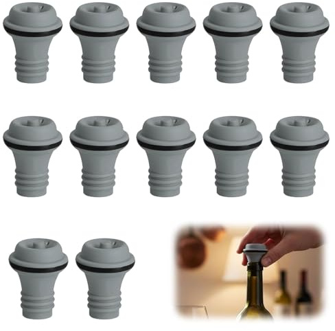 12 Piece Wine Bottle Stoppers, Wine Stoppers Vacuum,Reusable Bottle Sealer, Vacuum Wine Stoppers,Wine Saver & Preserver for Preserve Wine Freshness & Flavor,Compatible with Vacu Vin Wine Saver Pump