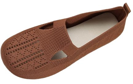 Women's Ballerina Slip On Shoes Non Slip Knitted Trainers Comfortable Breathable Summer Sporty Women Flat Shoes Comfort Shoes/G