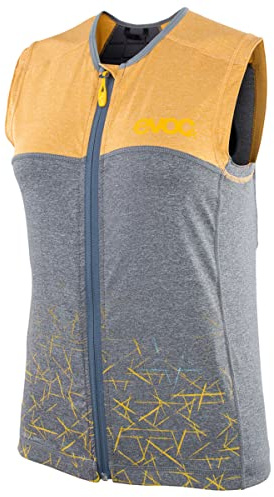 EVOC Protector Vest Women Chaleco de protección para Mujeres para Deportes de acción, Ropa Deportiva de Invierno (M, protección Dorsal LITESHIELD Plus, AIROFLEX), Amarillo Arcilla/Gris carbón