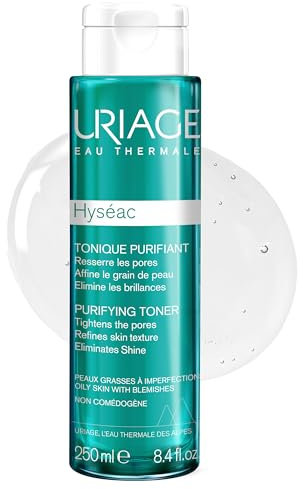 Uriage Hyseac Tonico Peeling Purificante con 2,9% AHA e tecnologia Pore Refiner - Restringe i pori, elimina i punti neri e uniforma la grana della pelle - Senza risciacquo - 250ml