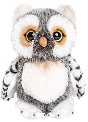 Uni-Toys - Uggla grå – 18 cm (höjd) – fågel – plyschleksak, gosedjur