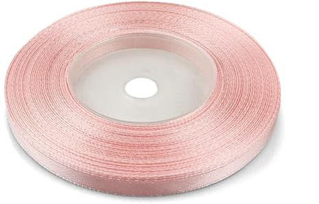 Netuno 1 x nastro di raso 6 mm x 32 m rosa cipria nastro regalo decorativo nastro tessuto rotolo di raso fai da te per matrimonio decorazione palloncini bomboniere confezione regalo arte & artigianato