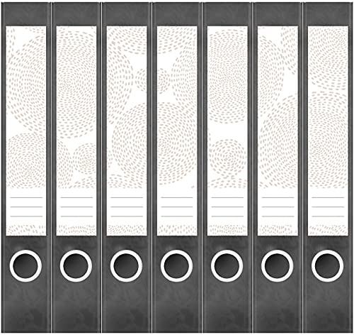 Etiketten für Ordner | Muster Beige 4 | 7 Aufkleber für schmale Ordnerrücken | Selbstklebende Design Ordneretiketten Rückenschilder