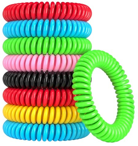 BUGBAND Paquete de 12 pulseras de mosquitos, pulseras de mosquitos para exteriores para adultos y niños, bandas impermeables envueltas individualmente sin DEET