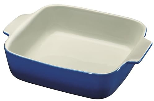 Provens kvadratisk ugnsform 23 cm, lasagneform av keramik, havsblå, tillverkad i Portugal