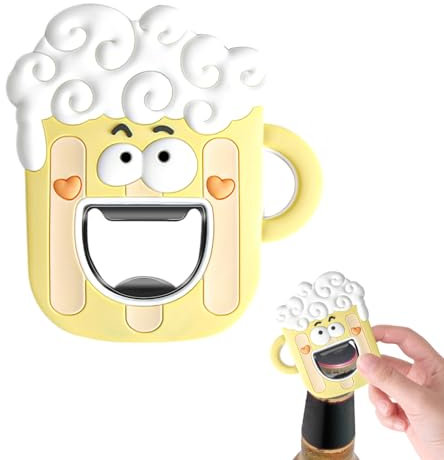 Decapsuleur Biere Original Magnétique, Ouvre Bouteille à Decorer Décapsuleur Rigolo Fixé au Frigo Beer Bottle Opener Ergonomique Cadeaux Gadgets de BièRe pour Hommes Accessoire Bar