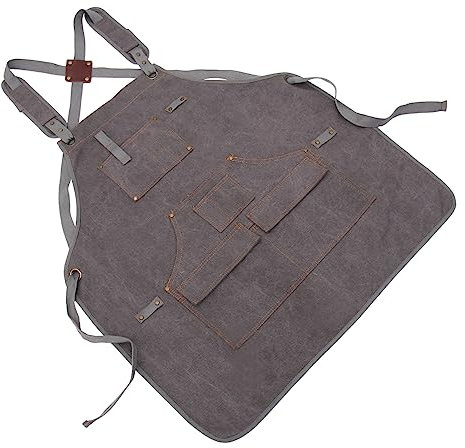 GALPADA Multi-pocket Protective Apron Canvas for Women Welding Electric Woodworking Washed Easy Wear Remove