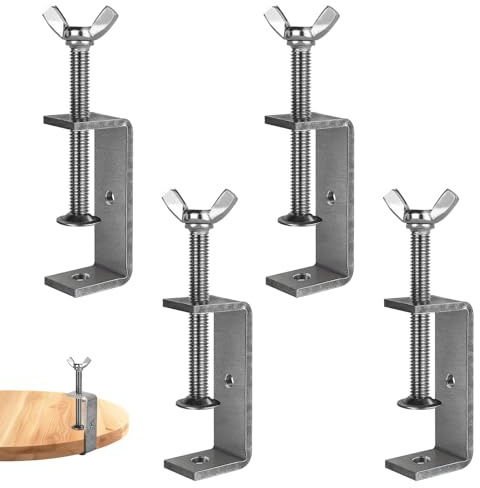 4 Stück C Klemme, Edelstahl 304 C-Zwingen 85mm Verstellbare Schraubklemme Klemmbereich 53-78mm Heavy Duty Trägerklemme Tischklemme für Schweißen Tischlerei Holzarbeite