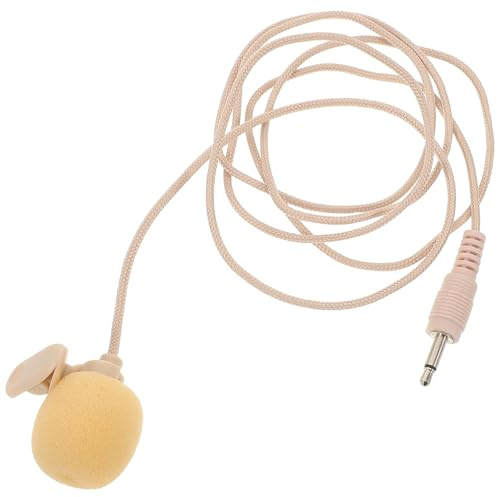 DECOMELODY Micrófono de Solapa Portátil de Condensador para Pc, Mini Micrófono Plug and Play con Clip, Color Piel, Conexión 3.5 Mm, Adecuado para Entrevistas, Vlogs y Grabaciones en Línea