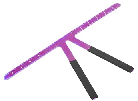 Regla de la ceja del tatuaje, herramienta de medida de maquillaje permanente de metal ceja equilibrio regla de modelar herramientas de plantilla (púrpura)