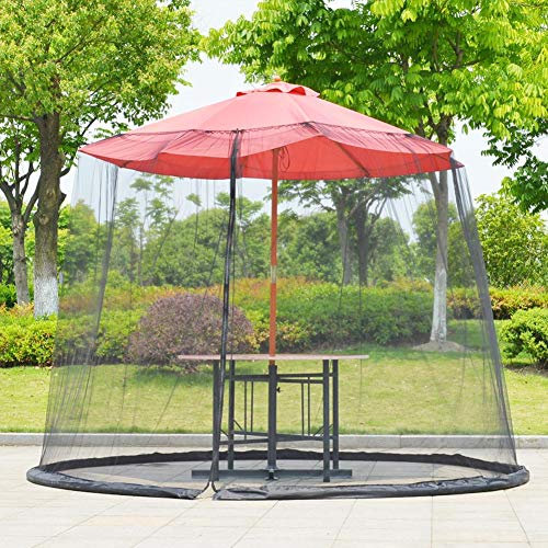 Currentiz Zanzariera Parasole Bianco Nero per ombrellone da Giardino con Design antizanzare Protezione Solare per Gazebo zanzariera Nero