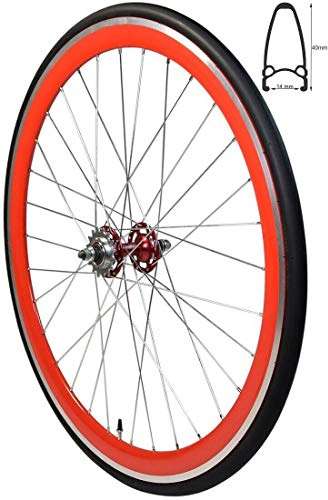 Redondo 28 Zoll Hinterrad Singlespeed Fixie Laufrad Felge Rot Schwarz + Reifen