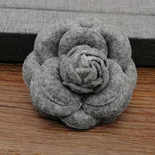 PRAK Broschen & Anstecknadeln Für Damen,Luxus Große Broschen Für Frau Schals Schnalle Pin Stoff Kunst Stoff Blume Brosche Mode Kleidung Schmuck Accessoires Mädchen Geschenke, Grau, Wolle