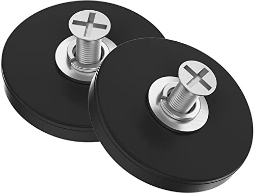 MIN CI Neodym Magnet Stark - 2 Stück Groß D66x8mm M6 Schraubbar Flach mit Loch Senkkopf zum Anschrauben für Autolichter - Topfmagnet Rund