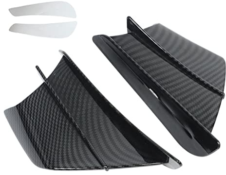 Motorrad Winglet Aerodynamische Spoilerlippe Motorrad-Windflügel, Motorrad Spiegel Wings, 1 Paar Aerodynamischer Motorrad-Flügel aus Kohlefaser, Seitenverkleidungen, Winglets, Universelle Passform