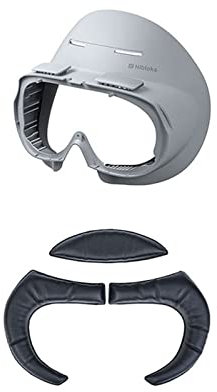 HMHAMA Soporte de interfaz facial ampliado VR y cubierta facial para PICO 4, almohadilla de espuma facial de piel sintética de proteína de repuesto para accesorios VR