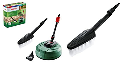 Bosch F016800611 Pressure Washer Home and Car Cleaning Kit (with patio Cleaner, wash Brush and 90 degree nozzle, in Carton Packaging) & Wash Brush