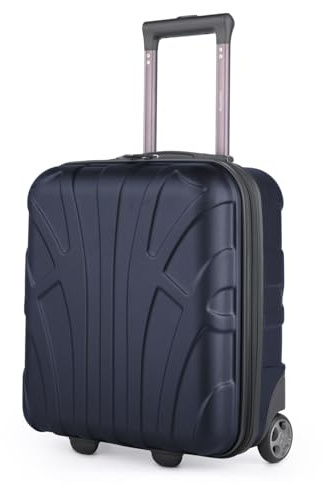 suitline Underseat Kabinentrolley 45x36x20 cm Hartschalen Bordcase ABS leicht 30 L mit 2 Rollen Teleskopgriff kleines Handgepäck für easyJet Kurztrip Flug Bahn Auto Reise, Dunkelblau