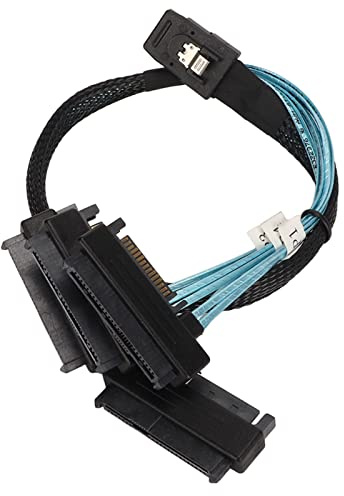 Cable Adaptador de Interfaz Serial ATA Mini SAS SFF 8087 a 8482 4, Transferencia de Datos de 12 Gbps, Núcleo de Cobre Estañado, Funda de PVC, Buena (0,5 m/19,7 pulgadas)