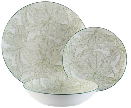 Set de Vajilla Versa Palmera 18 Piezas Verde Porcelana