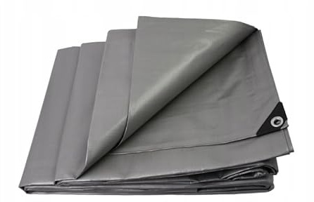 DIAH DO IT AT HOME Heavy Duty 200 GSM Grey Tarpaulin 3m x 5m - Waterproof Multipurpose Tarp & Thick Ground Sheet Cover for Camping, Garden Furniture, Caravan, Roof, Wood Logs & Boats