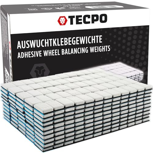 TECPO Lot de 50 poids adhésifs 3 kg - Barres adhésives - Poids d'équilibrage - 12 x 5 g