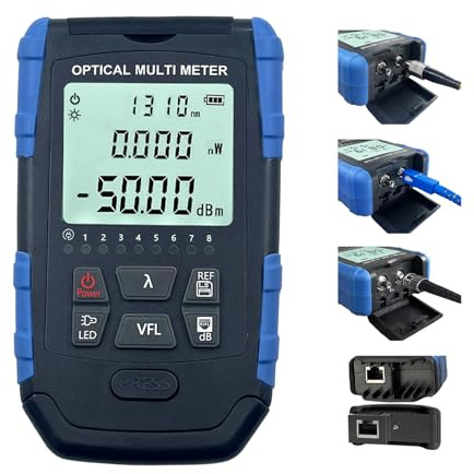 Groword 5-in-1 Fiber Tester - Portable Optical Power Meter with Universal Interface, Fiber Optic Cable Tester, Network Cable Tester