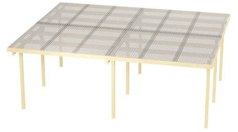 Wood&Play Granit II tetto doppio per garage - Lavorazione di alta qualità - Autoassemblaggio - Stabile e durevole - Base solida - 600 x 500 cm (pali 210 cm) + tetto in policarbonato incolore