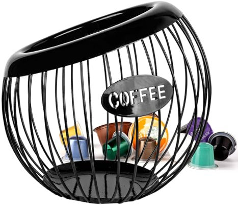 Guolich Porta Cialde Caffe Porta Capsule Caffe, Portacialde da Caffè,Capsule di Caffè Cesto di Immagazzinaggio,Contenitore Caffe, Cestini da Cucina,per Casa Bar,Angolo Caffe,Ristoranti,Hotel (Nero)