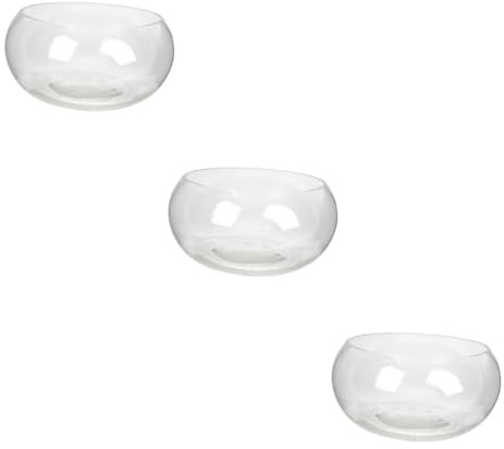 BESPORTBLE 3pcs Fish Tank Round Glass Fish Bowl Simple Decorations Goldfish Bowl Vase
