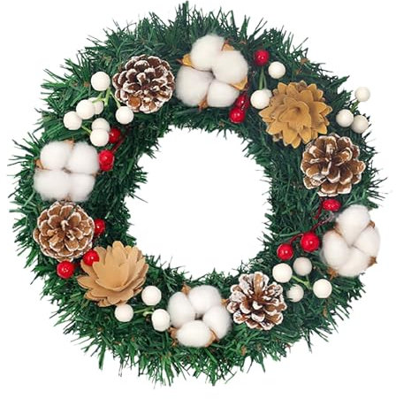 TianWlio Weihnachten Dekoration Weihnachtsdeko Christmas Christmas Wreath for Front Door Winter Welcome Sign Welcome Outdoor Gifts Fall Fireplace Snowflake Türkranz Weihnachten (Green, One Size)