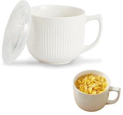 imuounl Tazones de sopa con asas, cuenco para microondas de 900 ml con tapa, taza de sopa para microondas con tapa, taza de sopa con asas, recipientes de sopa, cuenco de fideos instantáneos, cuenco de