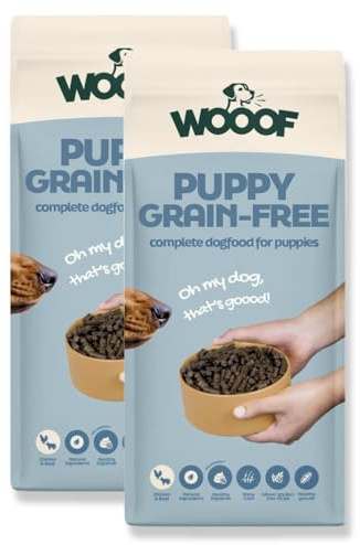 WOOOF Welpenfutter getreidefrei – Trockenfutter mit Pute & Lachsöl, für Junior Hunde Aller Rassen, sensitiv & gut verdaulich, ohne Getreide, 18 kg