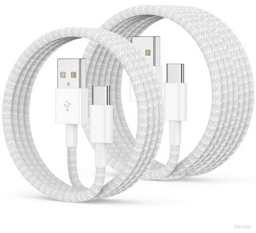 USB C Charger Cable for iPhone 17 16 15 Pro Max, 2Pack [2M+3M] Long USB A to USB C Cable Fast Charging, Type C Nylon Braided Lead for iPhone 17 Pro Max/17 Air/16/15 Pro Max/Plus/iPad Pro 12.9/11/Air