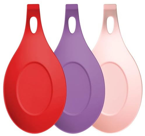 3 Stück Silikon Löffelablage Kochlöffelablage Silikon, Kochlöffelhalter und Topfdeckelhalter, Löffelablage aus Silikons, Kochlöffelhalter für Küche Zuhause Esszimmer Restaurant(COLOR:Typ B)