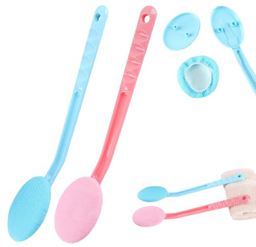 Eincremehilfe für Rücken, Rückenbürste mit Langem Stiel, Sunscreen Applicator, Duschbürste Rückenschrubber, Optimale Rückenpflege, Duschbad Körperwaschbürste Rückenpflege (2PCS)