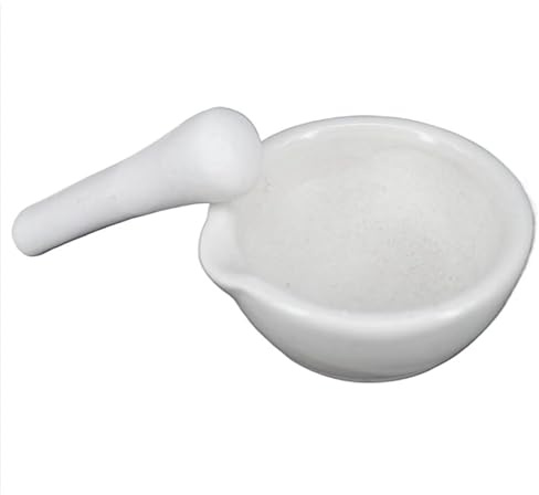 MNUPL Mortero y Maja de Porcelana de 60 mm, 80 mm, 90 mm y 100 mm, Juego de Cuencos for Mezclar y moler, Kit de Herramientas de Laboratorio Blanco.(80mm)