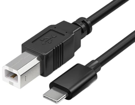 Criprix Cable USB de impresora de 1.5 m, USB C a USB B, compatible con impresoras y escáneres dispositivos USB C/B, color negro