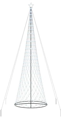 vidaXL Árbol de Navidad LED con 550 LED Frío 160 x 160 x 500 cm Metal, Sala Moderna, Luces navideñas Resistentes, Luces de Cuerda Festivas, decoración y Ambiente Especial