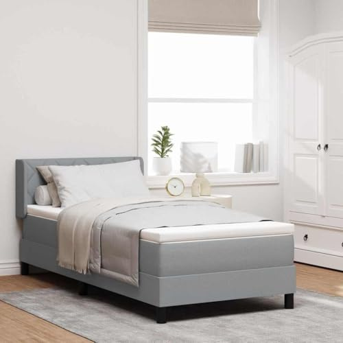 INLIFE Lit boxspring avec Matelas avec Matelas Gris Clair 90 x 190 cm-3341139