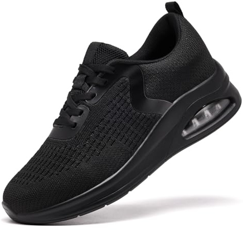 Trainers for Women Air Cushion Memory Foam Running Shoes All Black UK 7