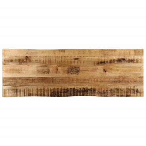 Frdhee Tablero de mesa decorativo de repuesto, tablero de mesa con borde de árbol, 140 x 40 x 3,8 cm, madera maciza de mango áspero, para escritorios de altura ajustable, funcionalidad versátil
