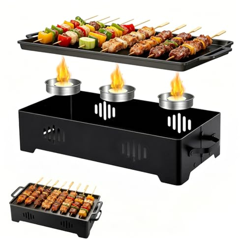 RANJIMA BBQ Board zum Warmhalten, Fleischwarmhalter fürs Grillen, Warmhaltebehälter Grillgut mit Kerzen, Speisenwärmer, Warmhaltebox Grillparty, Grill Zubehör für Outdoor & Garten (Kein Teelicht)