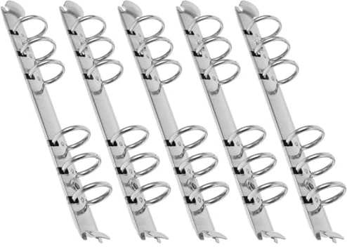 Amosfun 5 Mécanismes de Reliure à 6 Anneaux A6, Inserts pour Classeur à Feuilles Mobiles, Attaches pour Dossiers, Lot de 5 Pièces pour Agenda, Carnet, Classeur de Planification, Usage
