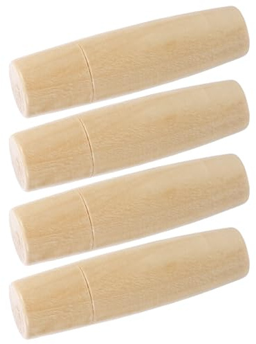 ELEOUTI Mangos de Lima de Madera 4 Piezas, Reemplazo para Herramientas de Corte y Accesorios para Parrilla, Mango Ergonómico Duradero para Utensilios de Cocina y Barbacoa, Tamaño Pequeño,